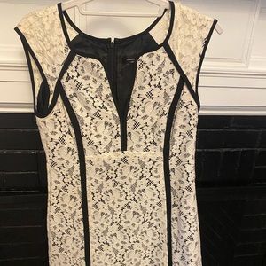 Nanette Lepore size 2 lace black and white dress